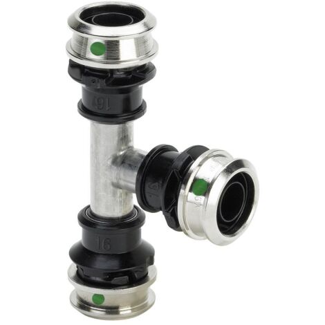 Viega Raxinox-T-Stück, d1 20, d2 20, d3 20 Stahl nichtrostend Modell 4418, 723507 (1/2)