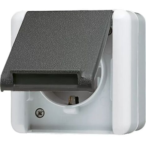 Jung SCHUKO Steckdose, 16 A 250 V , integrierter erhöhter Berührungsschutz, Klappdeckel, senkrecht, IP 44, WG 800