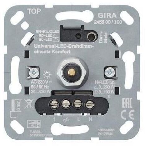 Gira S3000 Uni-LED-Drehdimmeins. Komfort Einsatz [245500], 2455 00