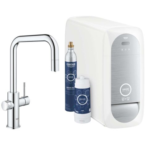 Einhand-Spültischarmatur Grohe Blue Home Starter Kit – U-Auslauf 224mm – Armaturenhöhe 393mm – mit Filterfunktion und Bluetooth (1/5)