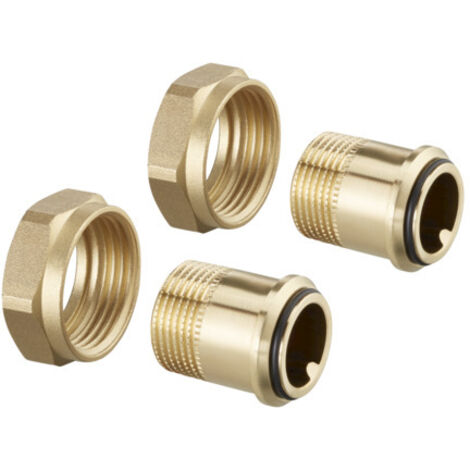OVENTROP Anschlussset mit Außengewindetüllen für Cocon QTZ PN 25 und PN 16 und Optibal W6 DN 15, R 1/2, bestehend aus zwei Tüllen mit O-Ringen und Überwurfmuttern, 1140282 (1/2)