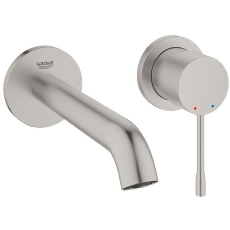 GROHE 29192DC1 2-Loch-WT-Wandbatterie Essence 291921 FMS Ausladung 183mm supersteel (1/5)