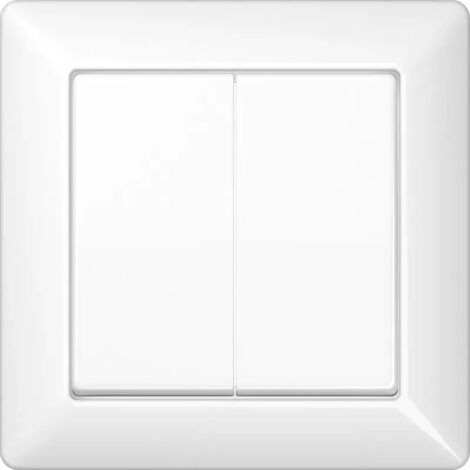 Jung Wippe 2fach, mit integriertem Rahmen, Duroplast, Serie AS, alpinweiß AS 590-5 WW (1/2)