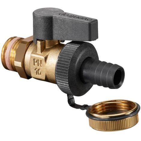 OVENTROP KFE-Kugelhahn Optiflex mit Außengewinde PN 16, mit Kunststoff Schlauchverschraubung DN 10, G 3/8, 1033313