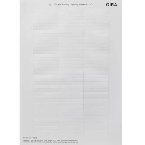 Gira Beschriftungsbögen 51,2 x 7 mm Zubehör [145500], 1455 00 (1/2)
