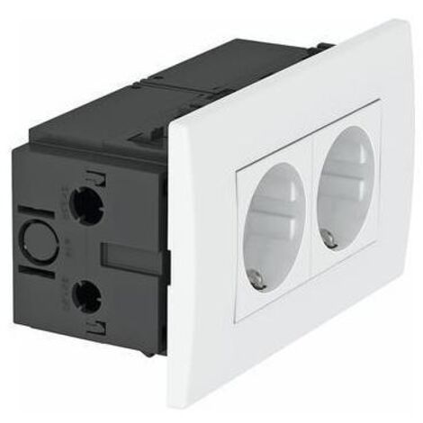 OBO Bettermann Steckdoseneinheit Modul 45, 2fach 84x140x59mm Polycarbonat reinweiß RAL 9010, 6119407 (1/5)