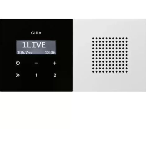 Gira UP-Radio RDS Lautsprecher Flächenschalter Reinweiß [2280112], 2280 112 (1/2)