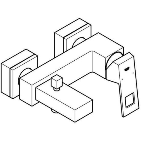 GROHE EH-Wannenbatterie Eurocube 23140 Wandmontage eigensicher supersteel, 23140DC0 (1/5)