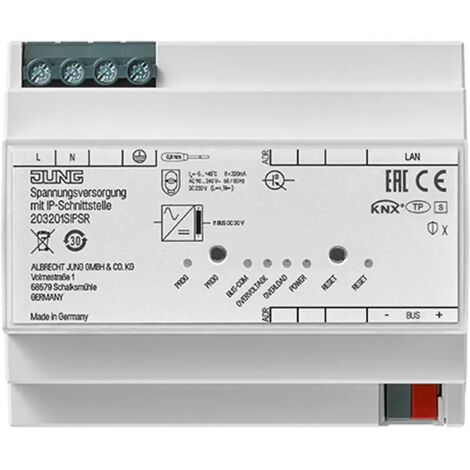 Jung KNX Spannungsversorgung mit IP-Schnittstelle, 320 mA, REG, 6 TE, Secure 20320 1S IPS R (1/2)
