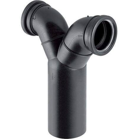 Geberit PE Doppelanschlussbogen 90° für Wand-WC – d 110mm – d1 90mm – Mit EPDM-Dichtung – Für Gebäudeentwässerung (1/5)