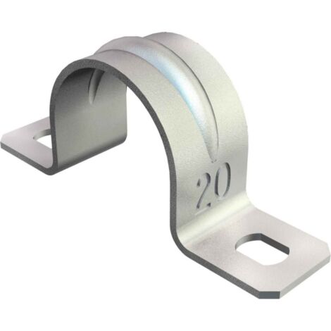 OBO Bettermann Befestigungsschelle zweilappig 28mm Stahl galvanisch verzinkt, 100 Stück, 1018280 (1/4)