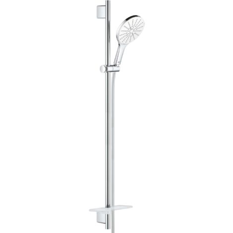 Grohe Rainshower SmartActive - Brausestangenset 150 9,5 l/min, 3 Strahlarten, 90 cm Stange und Schlauch, Moon White 26594LS0 (1/5)