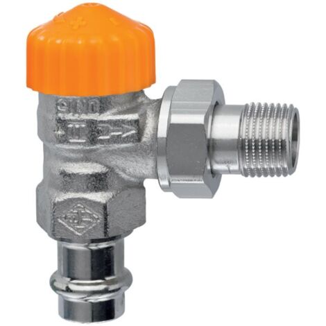 HEIMEIER Thermostat-Ventilunterteil Eclipse, Eck, DN 15, ViegaPress 15 mm, 3941-15.000 (1/3)