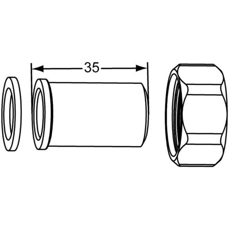 HEIMEIER Verschraubung m.Anschweißnippel 20,8 mm, für DN 15, flachdichtend, 0601-02.353 (1/2)