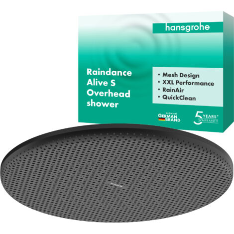 Hansgrohe Raindance Alive S - Kopfbrause, Durchmesser 30 cm, schwarz matt 24520670