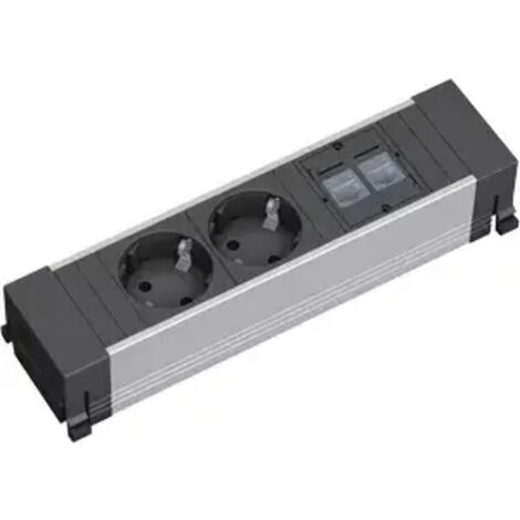 BACHMANN POWER FRAME 2xCEE7/3 2xCAT6A kurz, 0,2m, 317.101 (1/2)