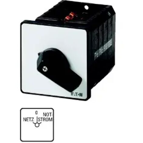 Eaton Umschalter, T5B, 63 A, Einbau, 4 Baueinheit(en), Kontakte: 8, 60 °, rastend, mit 0-Stellung, Netz-0-Notstrom, Abw (1/2)