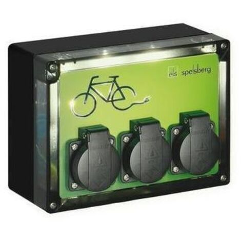 Spelsberg E-Bike Ladestation, schwarz, Schutzart IP44, Schlagfestigkeit IK08, Schutzklasse II, Bemessungsisolationsspannung 400V AC, halogenfrei, 20003401 (1/5)