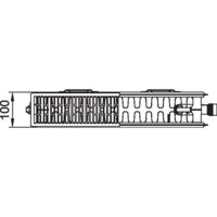 Kermi Profil-V therm-x2 Flachheizkörper Typ 22 Weiß 300x100x1000mm Ventil rechts mit Abdeckung 959W bei 75/65/20 Grad C