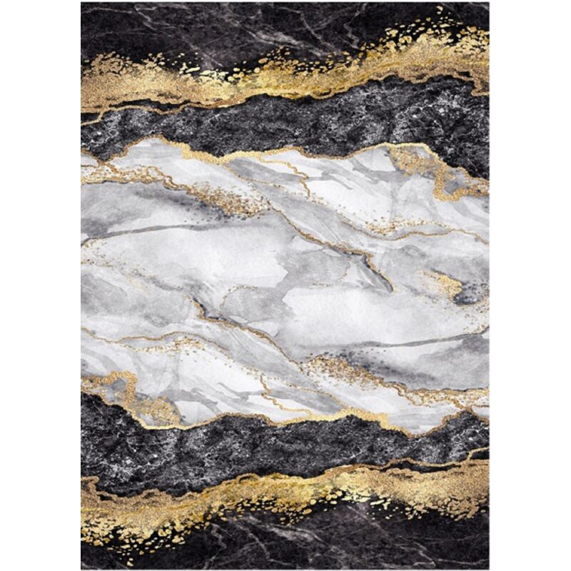 Tapis Salon Chambre Crème Bleu Multicolore Abstrait Doux 160 X 220 Cm Lazur - Tapis salon et