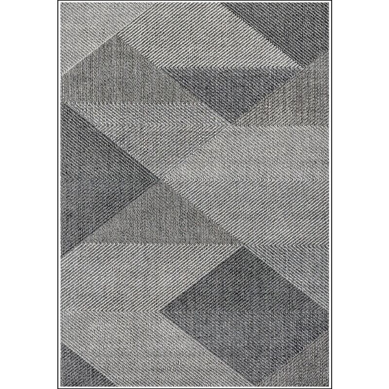 Grand Tapis Design 180x240 Cm Gris Et Jaune, Motif Sculpté, Qualité Polypropylène Lavable