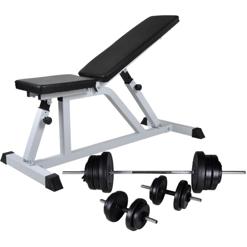 Banco ejercicios vidaXL, soporte pesas, pesas y mancuernas 60,5 kg,  Máquinas de musculación, Los mejores precios