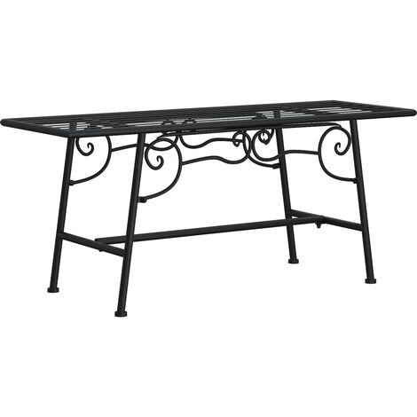Furniture Limited - Banco de jardín de acero negro 110 cm
