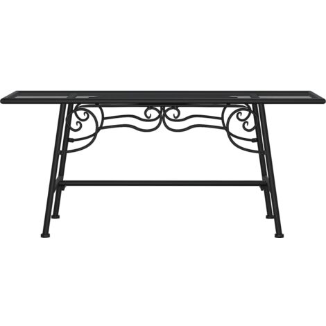 Furniture Limited - Banco de jardín de acero negro 110 cm