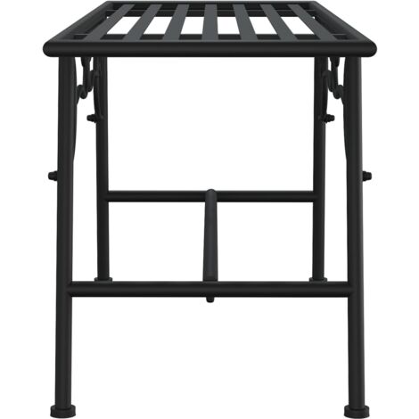 Furniture Limited - Banco de jardín de acero negro 110 cm