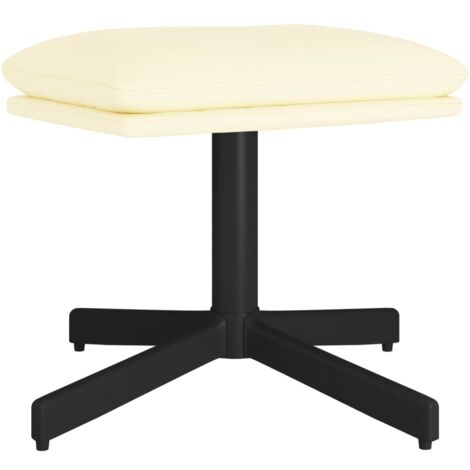 Furniture Limited - Reposapiés de cuero sintético color crema