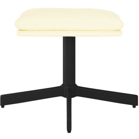 Furniture Limited - Reposapiés de cuero sintético color crema