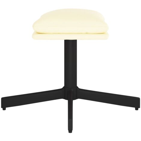 Furniture Limited - Reposapiés de cuero sintético color crema