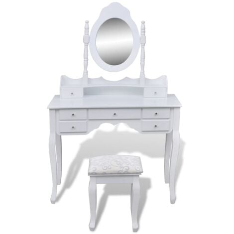 Maison Exclusive Tocador con espejo blanco 96x39x142 cm