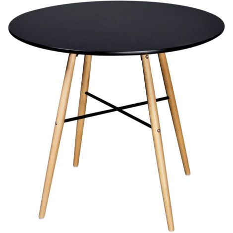 Furniture Limited - Mesa de comedor redonda MDF negra