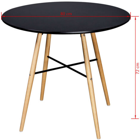 Furniture Limited - Mesa de comedor redonda MDF negra