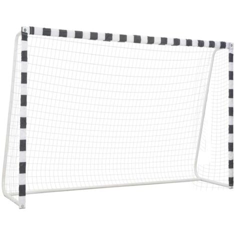 Furniture Limited - Portería de fútbol de metal blanco y negro