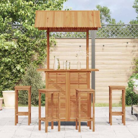 Furniture Limited - Mesa de bar jardín con tejado madera de