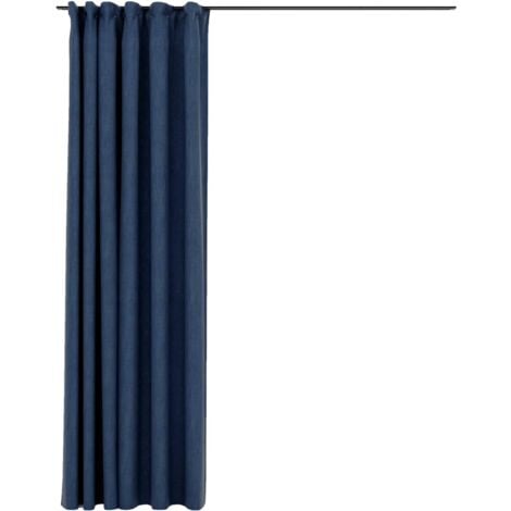 Maison Exclusive Cortinas opacas con ganchos 2 piezas azul 140x175 cm