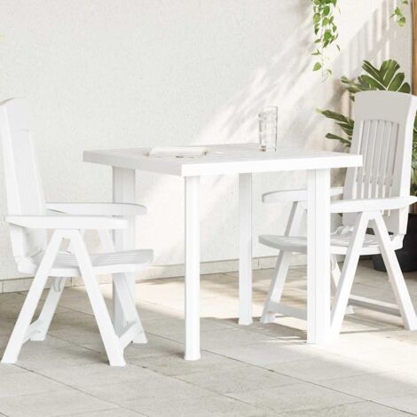 Mesa De Jardín De Plástico Verde | 80x75x72 Cm | Ligera | Resistente A La Intemperie | Con Agujero Para Sombrilla | Ideal Para Camping Y Terraza
