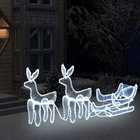 Furniture Limited - Renos y trineo de Navidad con malla 648 LED