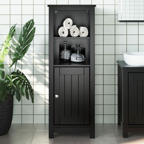 Maison Exclusive Estante de baño madera maciza de pino negro 63