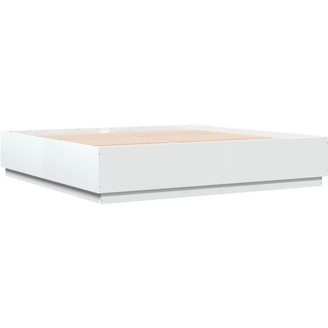 Maison Exclusive - Estructura de cama con LED sin colchón blanco 180x200 cm (1/5)