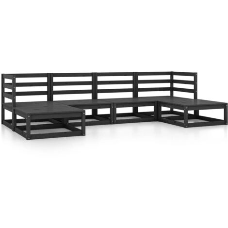 Maison Exclusive - Juego de muebles de jardín 6 piezas madera maciza de pino (1/5)