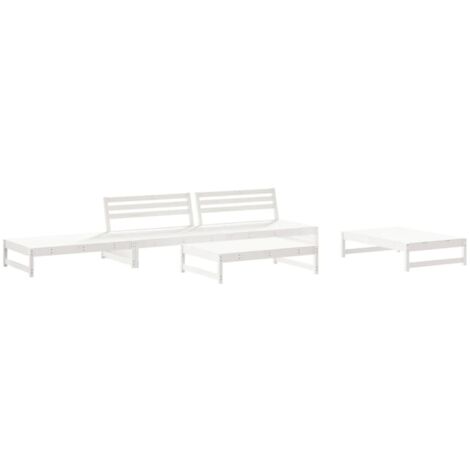 Maison Exclusive - Juego de muebles de jardín 6 piezas madera maciza pino blanco (1/5)