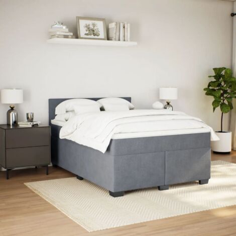 Maison Exclusive - Cama box spring con colchón terciopelo gris oscuro ...