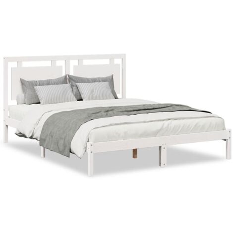 Maison Exclusive - Cama extralarga sin colchón madera maciza blanca 140x210 cm (1/5)