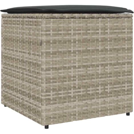Maison Exclusive - Caja de cojines Gris Claro 50 x 50 x 50 cm ratán sintético (1/5)