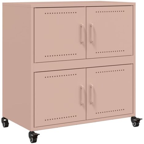 Maison Exclusive - Aparador de acero rosa 68x39x72 cm (1/5)