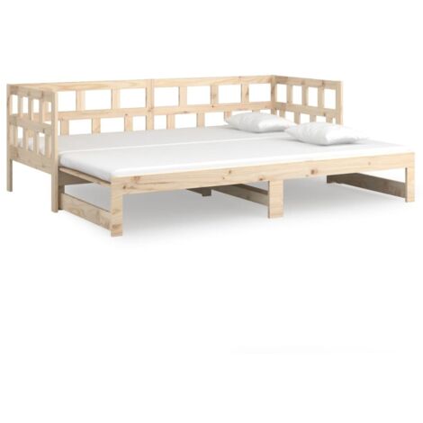 Maison Exclusive - Sofá cama extraíble madera maciza de pino 2x(90x200) cm (1/5)