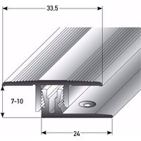 Übergangsprofil Aluminium Teppichschiene Türschwelle 90cm 7-10mm edelstahlfarbig 